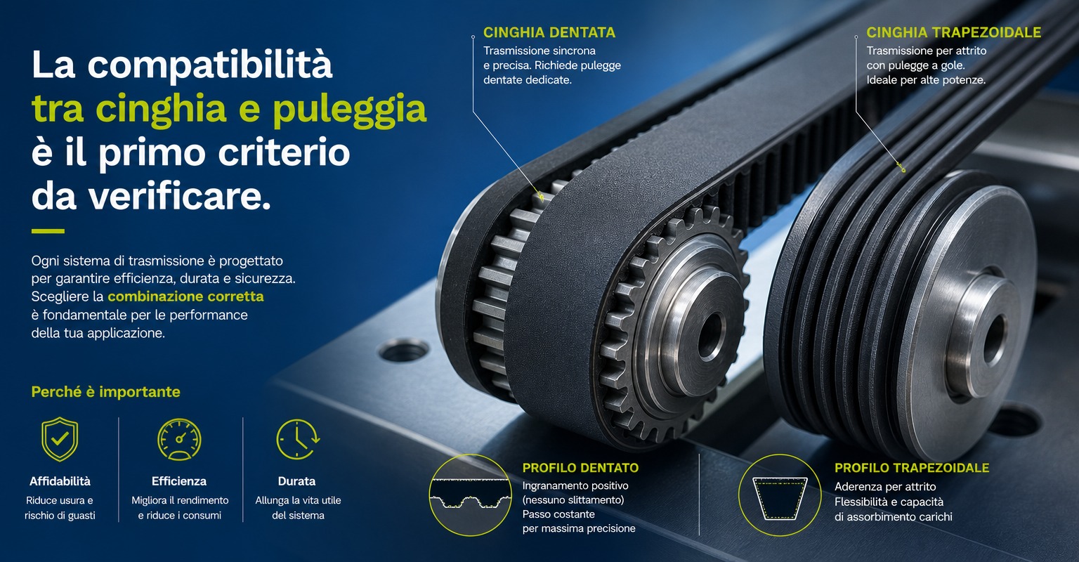 Cinghie dentate o trapezoidali? Differenze e applicazioni